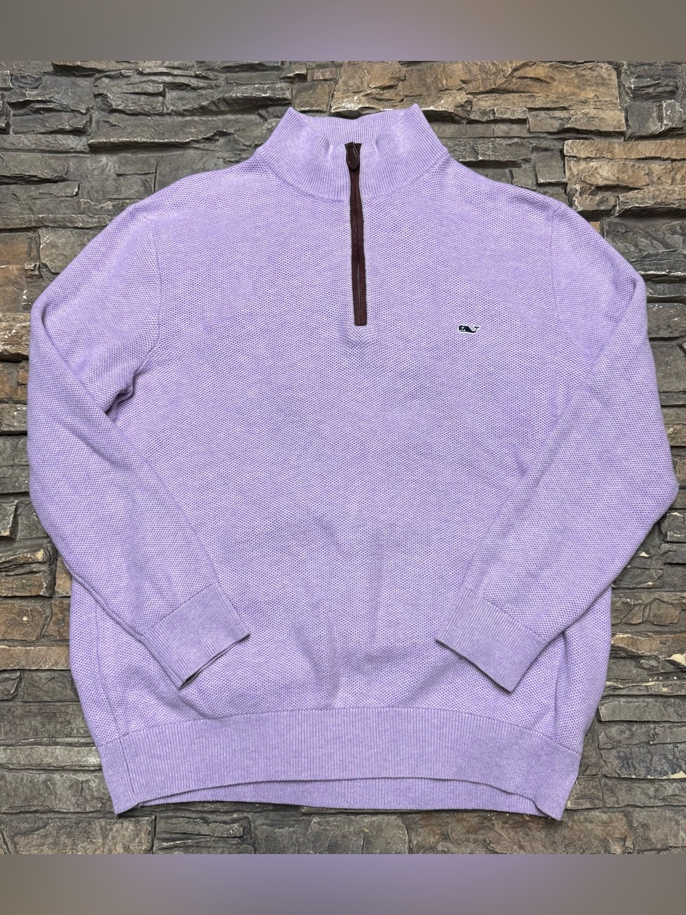 Vineyard Vines 1/4 Zip Pullover Sweater Men Large Purple Casual Active Golf Work